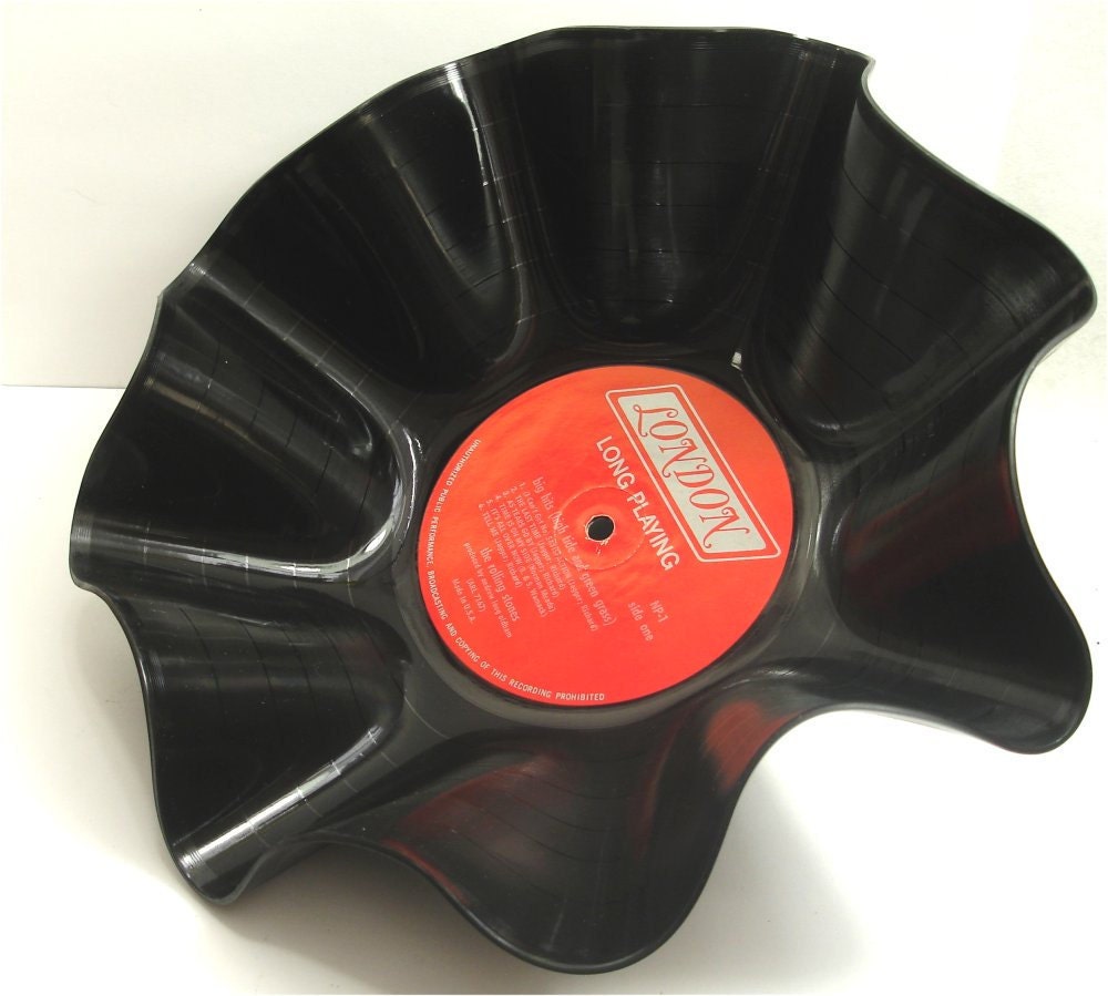 ROLLING STONES - Big Hits - Recycled Record Chip Bowl