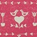 Dutch Folk Art Sweetheart, A Hand Pulled Linocut Print in Raspberry Pink