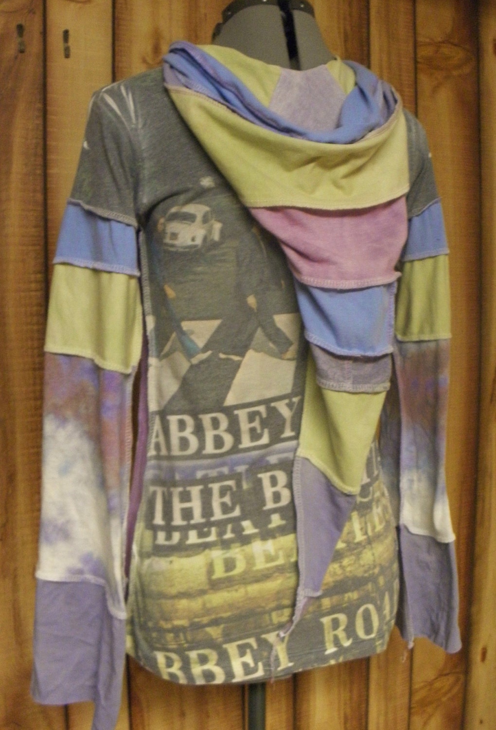 ABBEY ROAD upcycled pixie hoodie with hand dyed Hemp Jersey Top