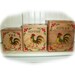 VINTAGE ROOSTER CANISTER Set - Wood Kitchen Canister Storage Boxes - Mint Retro Farmhouse Charm