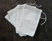 100 3x5 Cotton Muslin Drawstring Bags