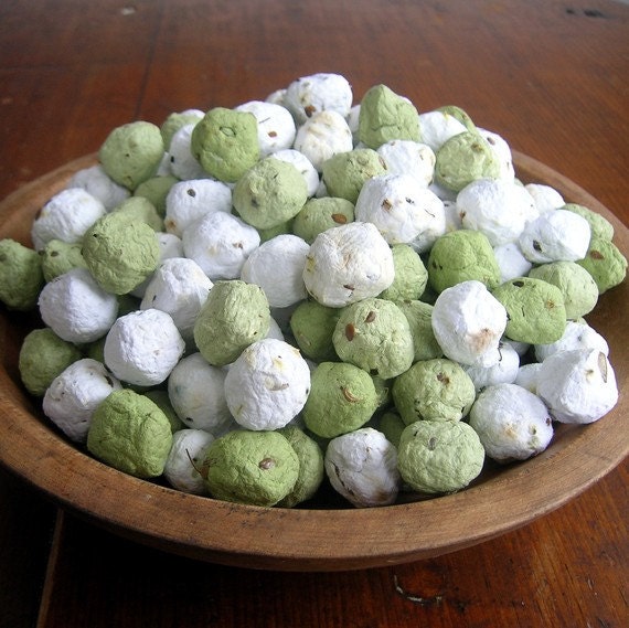 Seed Bombs - PDF TUTORIAL - how to make your own plantable seed paper balls - Garden wedding -Ecofriendly DIY wedding favor