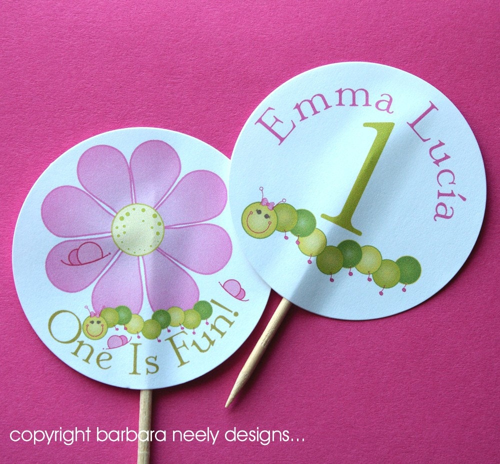 Caterpillar Cupcake Toppers