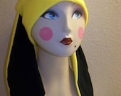 New Yellow Fleece Bunny Ears Rabbit  Hat  Snow Winter Cap Anime 