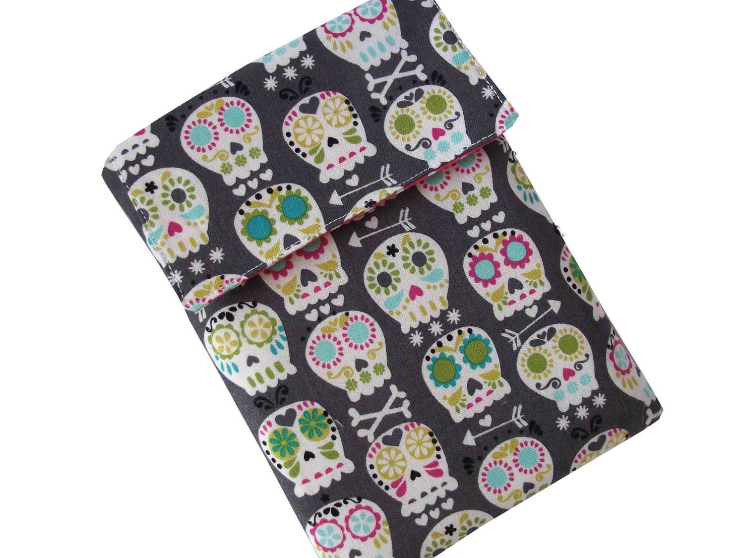 Padded Kindle 4 Case, Kindle Cover, Kindle Sleeve - Bonehead Skulls
