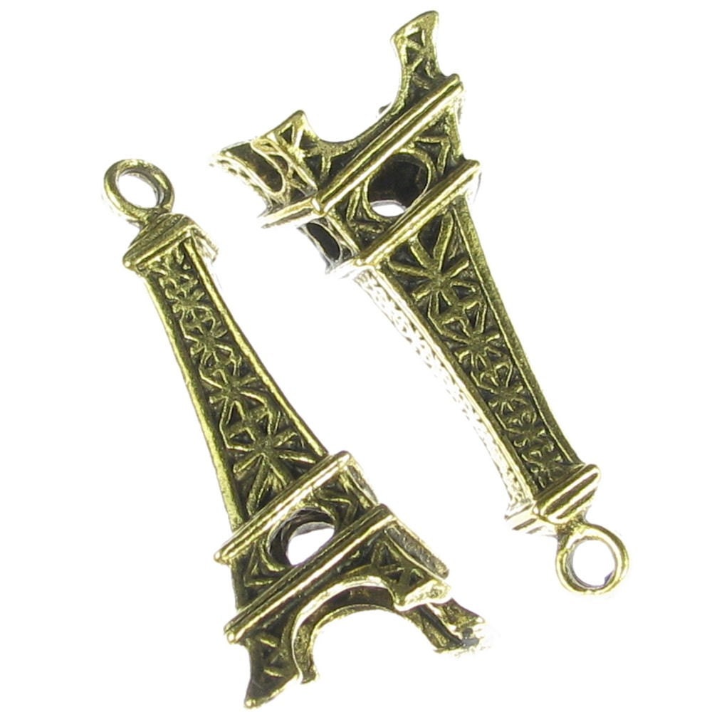 Paris Eiffel Tower Charms Jewelry Finding Antique Gold 6 pieces 1035