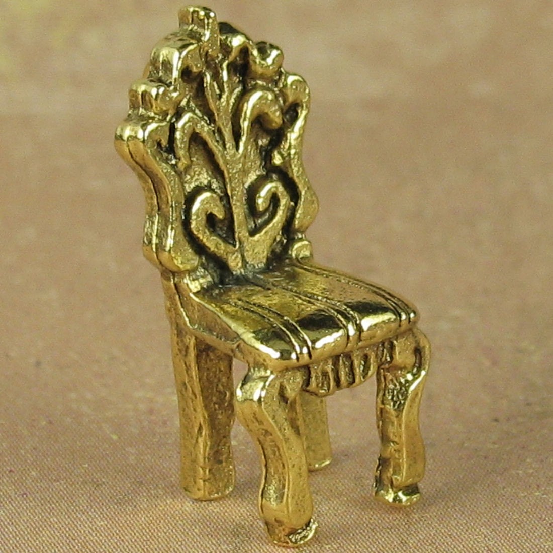 6 Antiqued Gold Chair Charm Pendant Jewelry Finding 1110