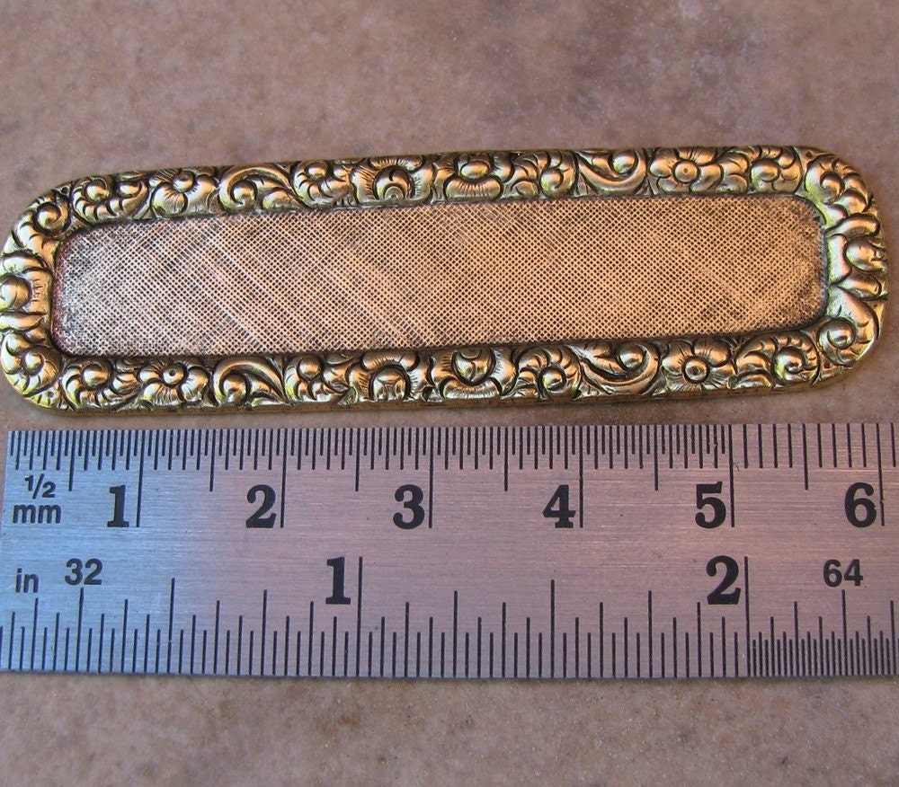 6 Antique Gold Retangle Setting Jewelry Supplies 718