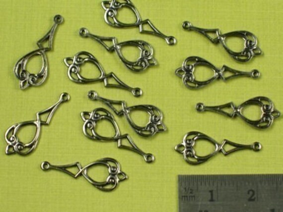 12 Antique Silver Drop Earring Jewelry Findings 446