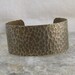 Textured Cuff Bracelet Blank Jewelry Supplies in Antiqued Brass 1 1/8 inches wide 1129