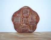 Stamped Trinket Plate in Shino Glaze