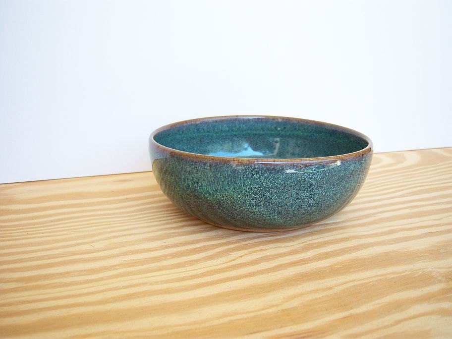 Stoneware Salad or Pasta Bowl in Sea Mist Glaze