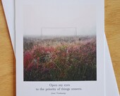 Goal in Fog, with priorities quote, set of 4 notecards