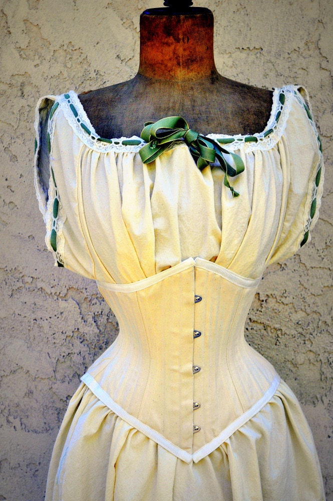 Steampunk Dresses- Corset Costume, Waist Cincher, Steel Boning