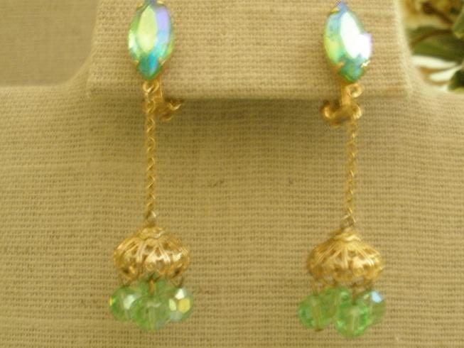 Vtg.Lewis Segal California(Signed)Swarovski Crystal Earrings