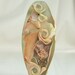 Etched Pale Aqua andSilvered Coral Ivory Lampwork Focal Bead