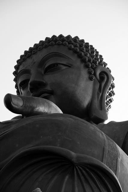 ZEN THOUGHTS - one 5 x 7 fine art photography print (Watchful Eyes - Po Lin Monastery, Hong Kong)