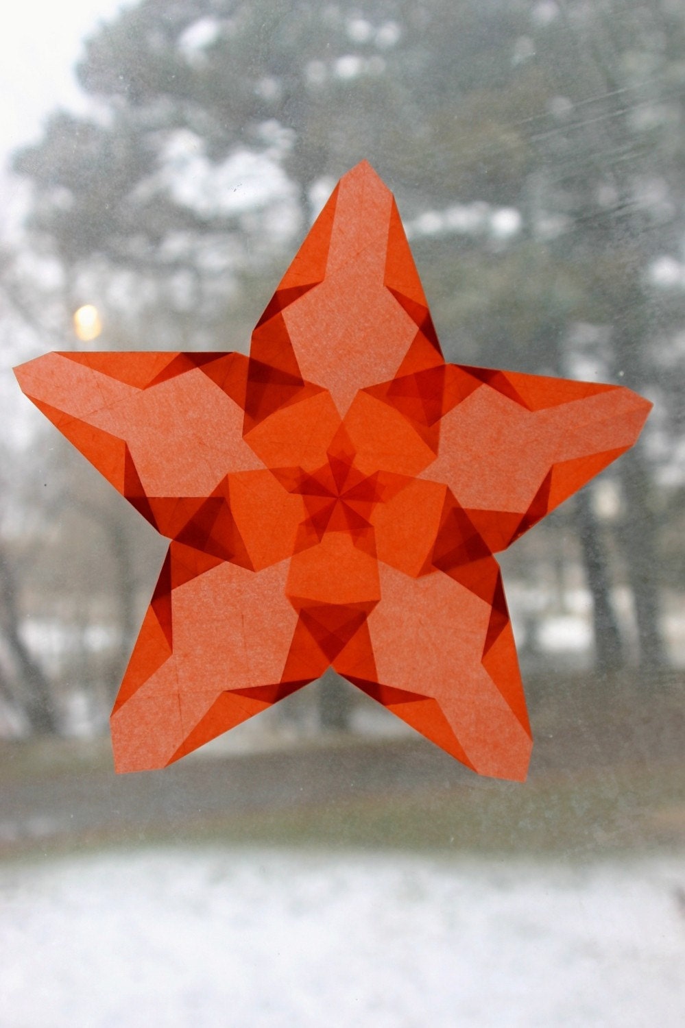 Orange Window Star with Five Points