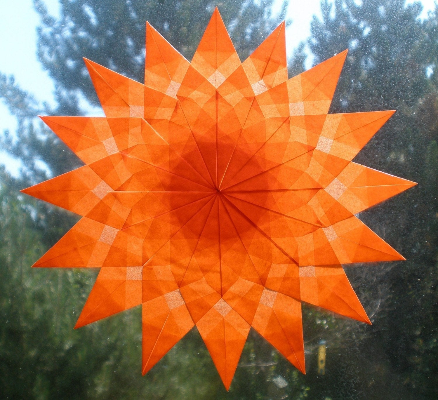 Orange Window Star Sun Catcher