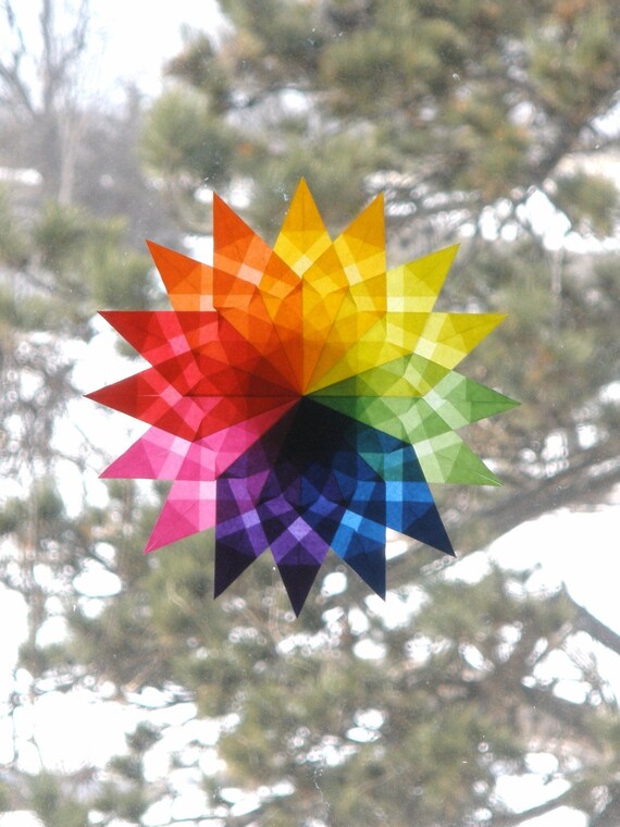 Rainbow Mandala Window Star Sun Catcher