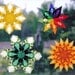 16 Point Gold Window Star with 8 Sided Yellow Star Suncatcher