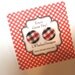 Game Day Fabric Button Earrings Red White Black UGA
