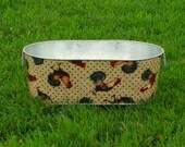 Galvanized Tub Large Oblong French Country  Roosters Baby Prop