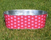 Galvanized Tub Large Oblong Cherry Laurel Dot Baby Girl Photo Prop