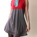 refashioned red and gray with bib stretch tshirt dress