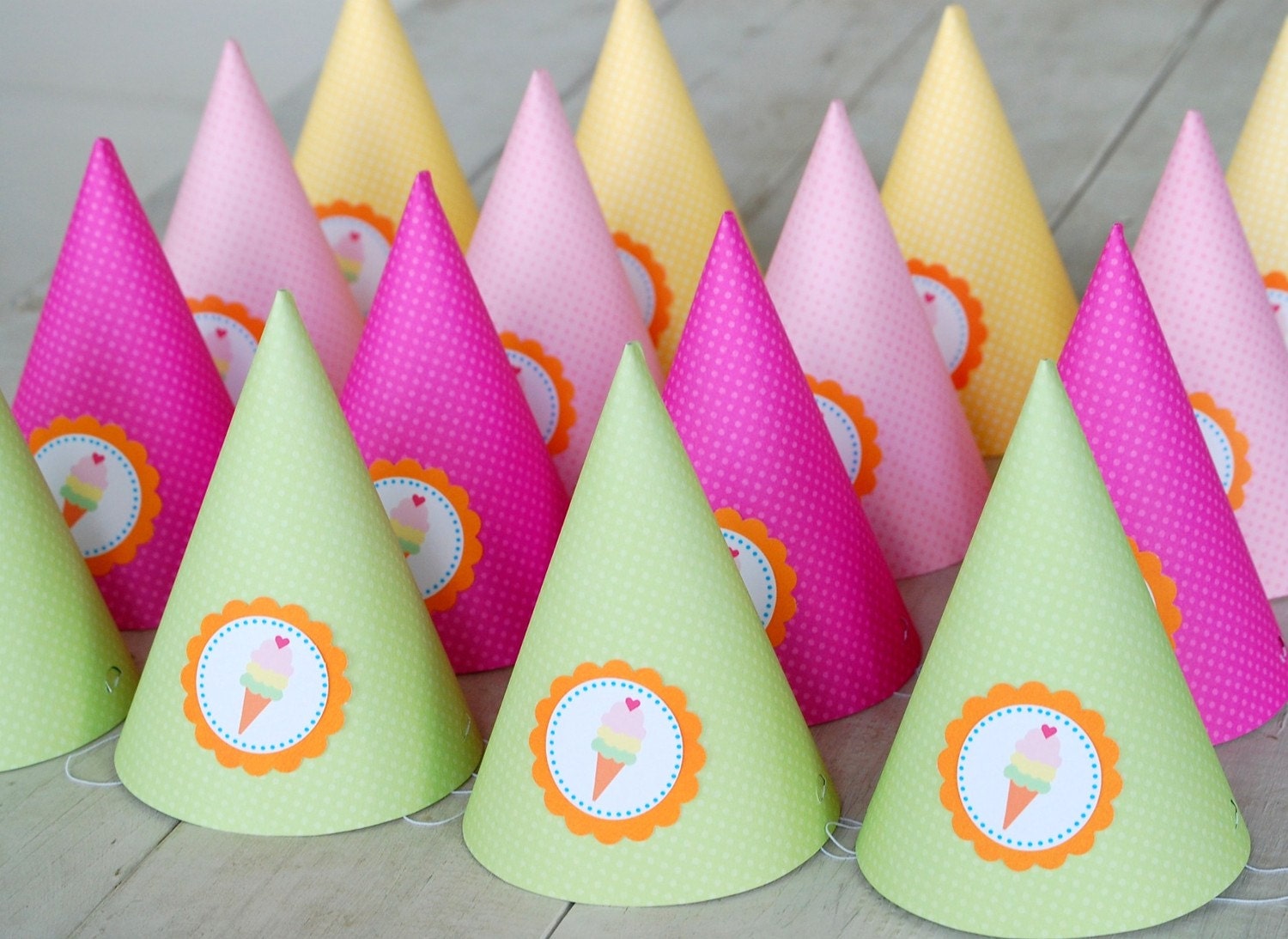 The ICE CREAM PARTY - Custom Party Hats from Mary Had a Little Party