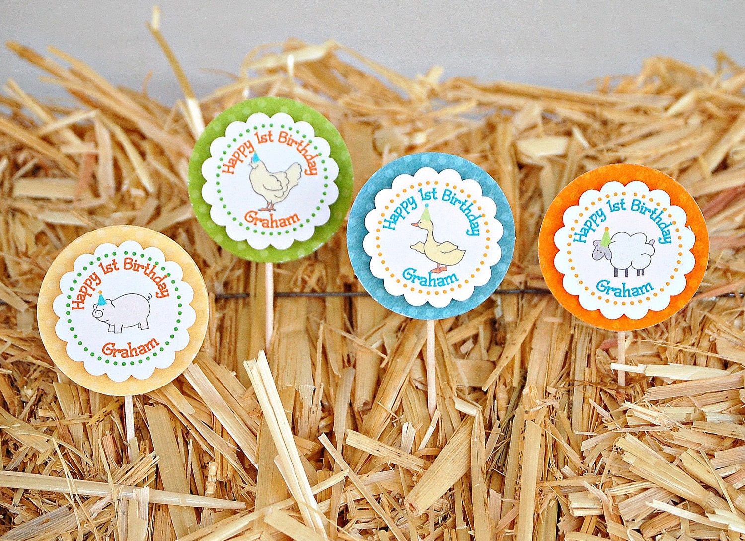 The Vintage Farm Collection - Custom Cupcake Toppers from Mary Had a Little Party