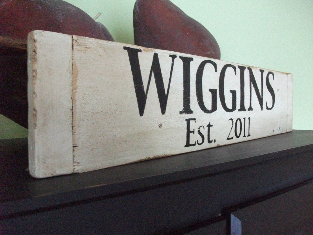 Handpainted Personalized Rustic Aged Sign, Great gift for Newlyweds, Wedding, Rehersal Dinner, Housewarming, Holidays, Parents, Grandparents