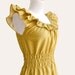 Custom ruffled collar dress w/ pockets in mustard yellow