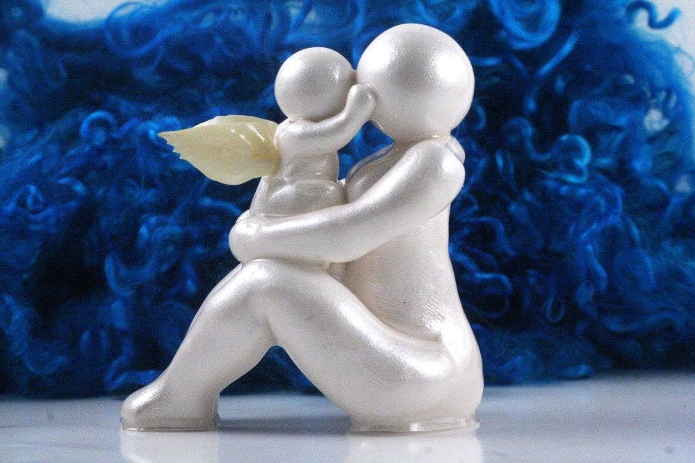 You Make Me Gleam - mother and child figurine angel sculpture - made to order