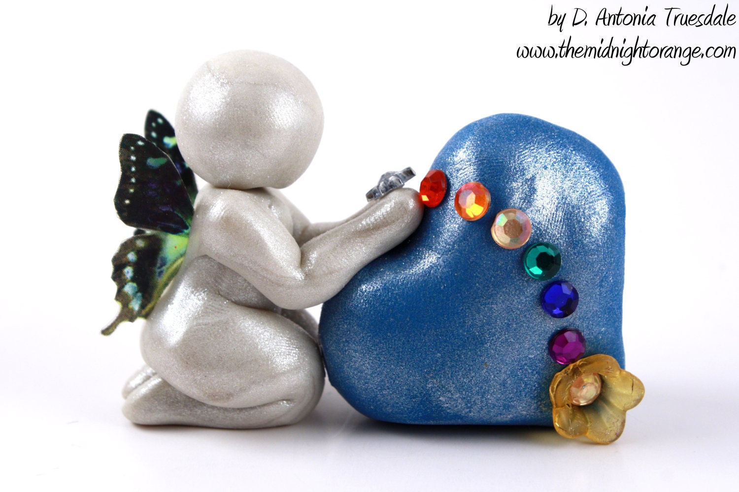 Butterfly baby sending a rainbow - ready to ship