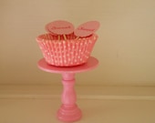 Shabby Bubblegum Pink Chic mini wooden cupcake stand or cake pop stand so sweet
