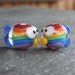 Lampwork beads 304 Fish Pair (2) Rainbow Fish