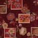 Japanese Import Cotton Fabric (Burgundy) - 0.375 yards remnant