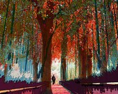 8x10 archival Giclee print   Modern Art ...  Meet me in the secret forest.
