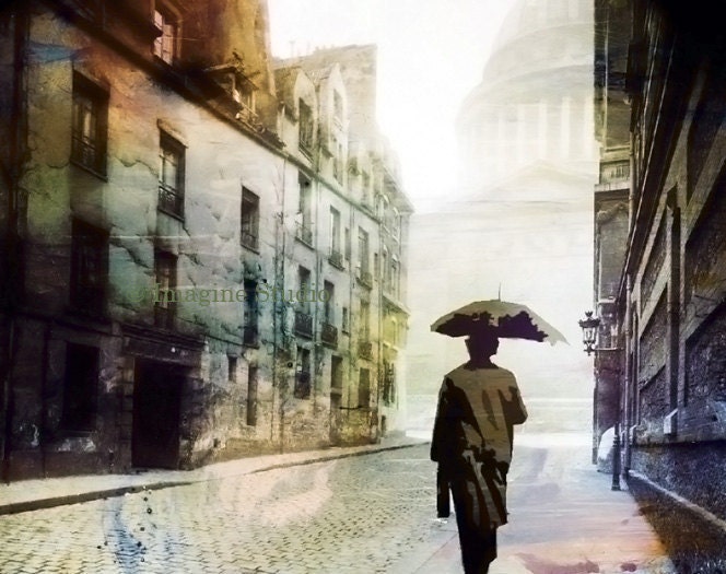 Fine Art Print, Giclee Archival Print, Photomontage, Collage, Painted Photographs, Parisian Graffiti No 2