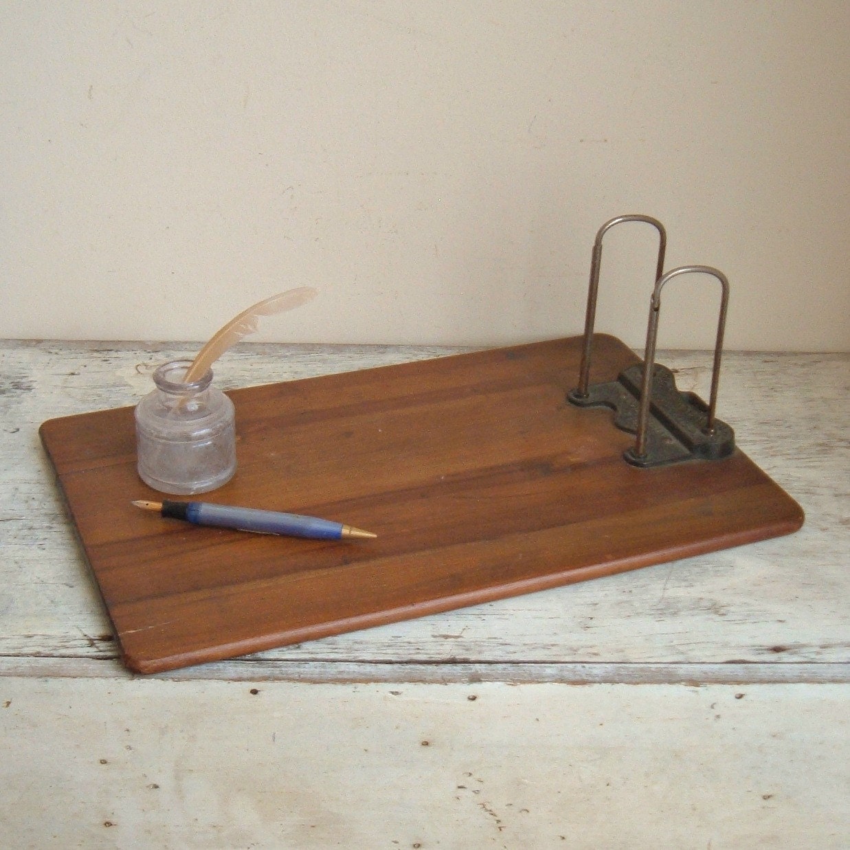 vintage globe wernicke wood clipboard by ImSoVintage on Etsy