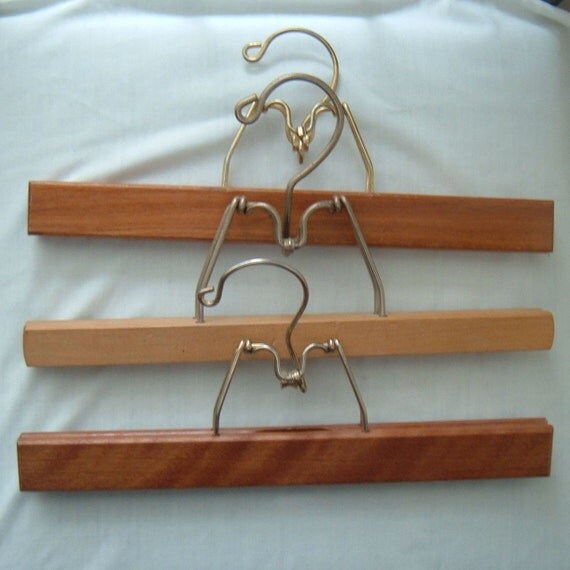 THREE VINTAGE WOOD PANT HANGERS by ImSoVintage on Etsy