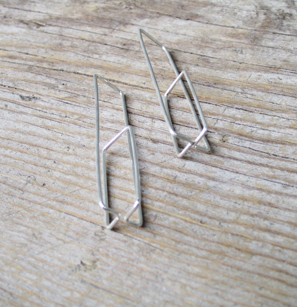 Skyscraper Earring, Sterling Silver wire