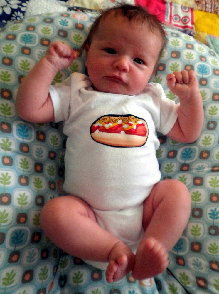 Hot Dog Bodysuit - the Works - short sleeved