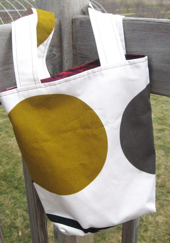 Modern Circles and Branches Tote Bag - Small