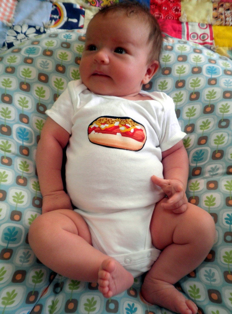 Hot Dog Bodysuit - the Works - short sleeved