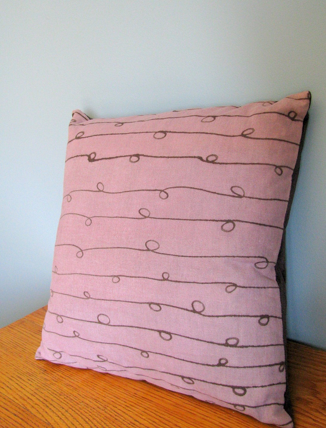 SKWIGGLE hand dyed linen pillow