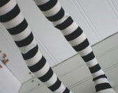 BJD / Dollfie  MSD sized Black and white stripe Extra HIGH sock set Ready To Ship