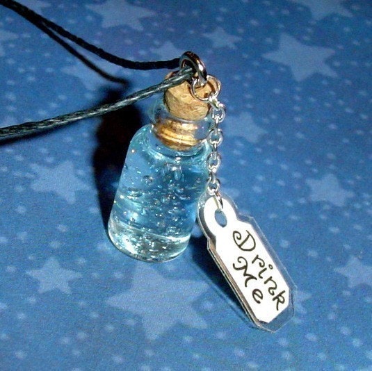 Alice in Wonderland - Drink Me Potion - Bottle Charm Necklace