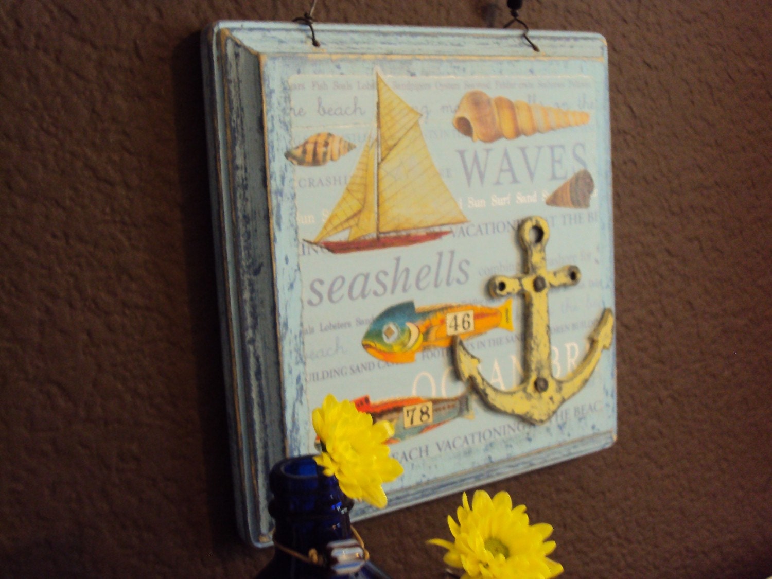 OOAK,Beach,Mixed Media,Collage,Charms /Found objects